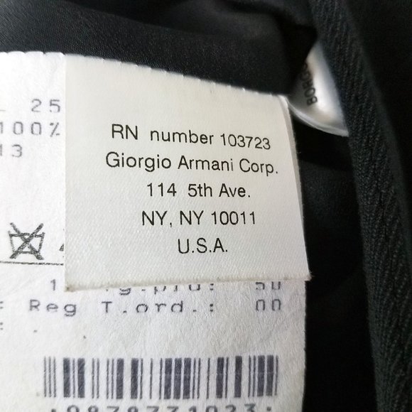 Giorgio Armani Size 14 Navy Blue Pin Lama Wool Blend Blazer Suit Coat Jacket - Picture 13 of 16